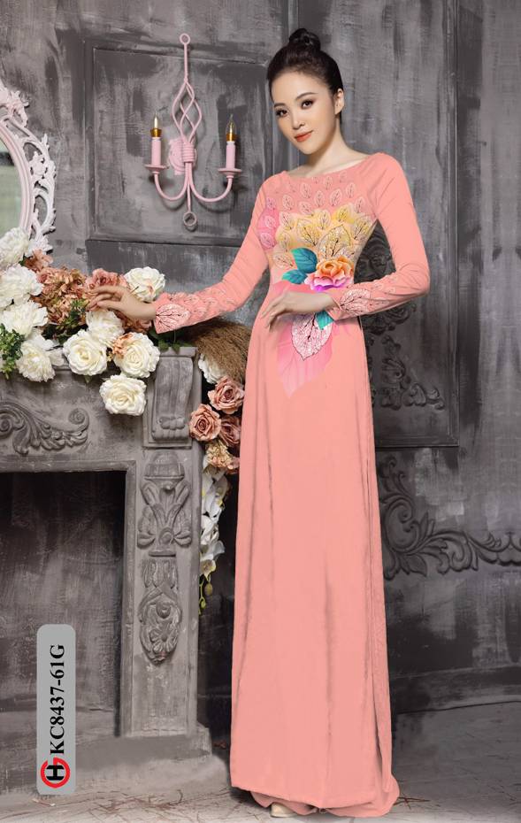 Vải Áo Dài Hoa Hồng Độc Đáo AD KC8437