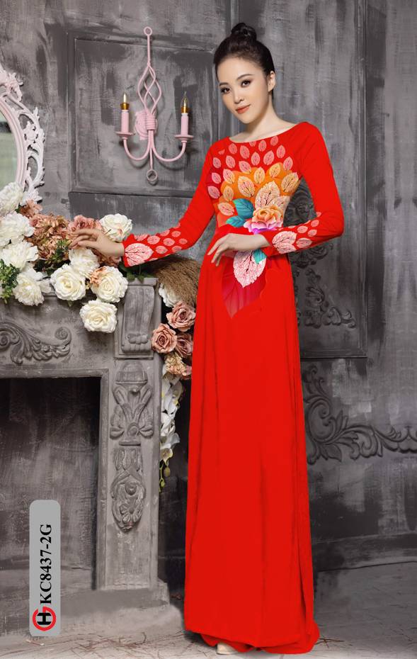Vải Áo Dài Hoa Hồng Độc Đáo AD KC8437