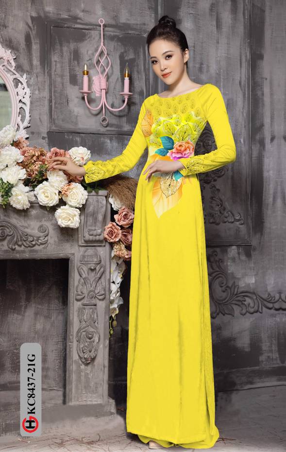 Vải Áo Dài Hoa Hồng Độc Đáo AD KC8437