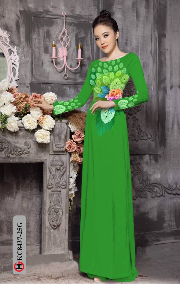 Vải Áo Dài Hoa Hồng Độc Đáo AD KC8437