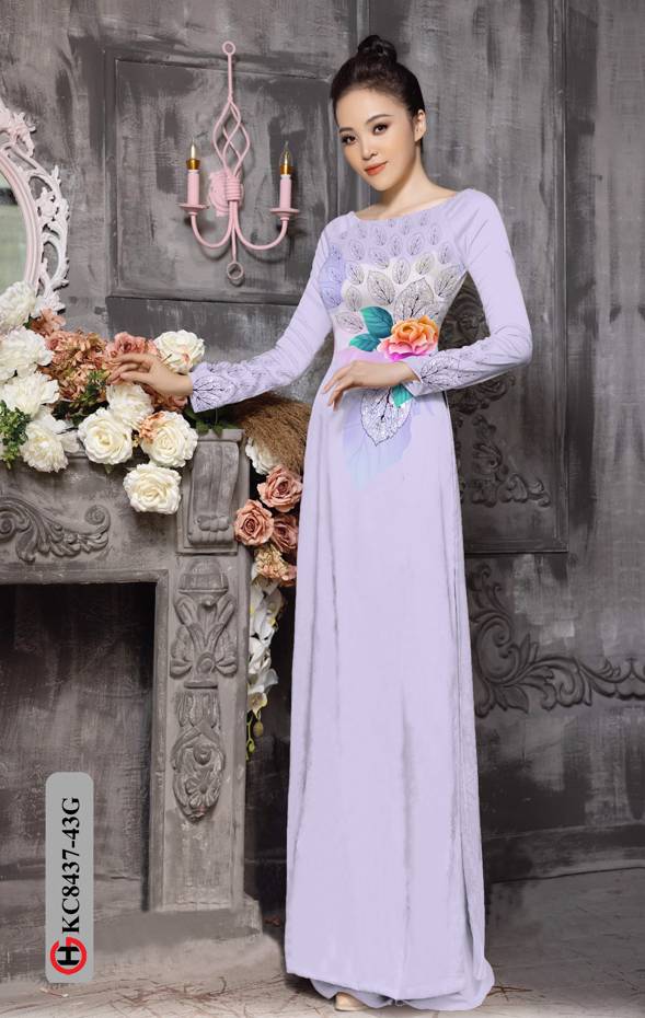 Vải Áo Dài Hoa Hồng Độc Đáo AD KC8437