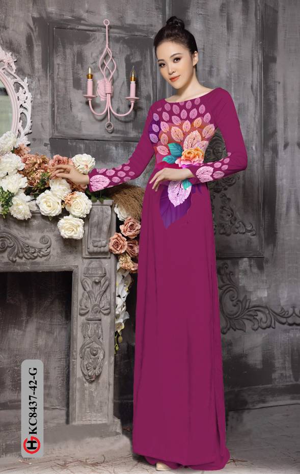 Vải Áo Dài Hoa Hồng Độc Đáo AD KC8437
