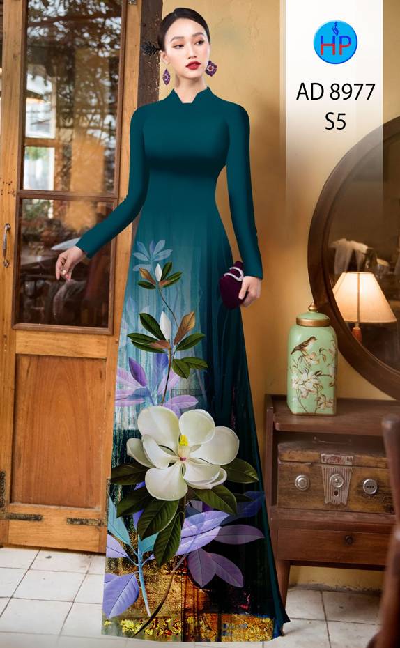 Vải Áo Dài Hoa In 3D Độc Đáo AD 8977 38 Vải Áo Dài Hoa In 3D Độc Đáo AD 8977