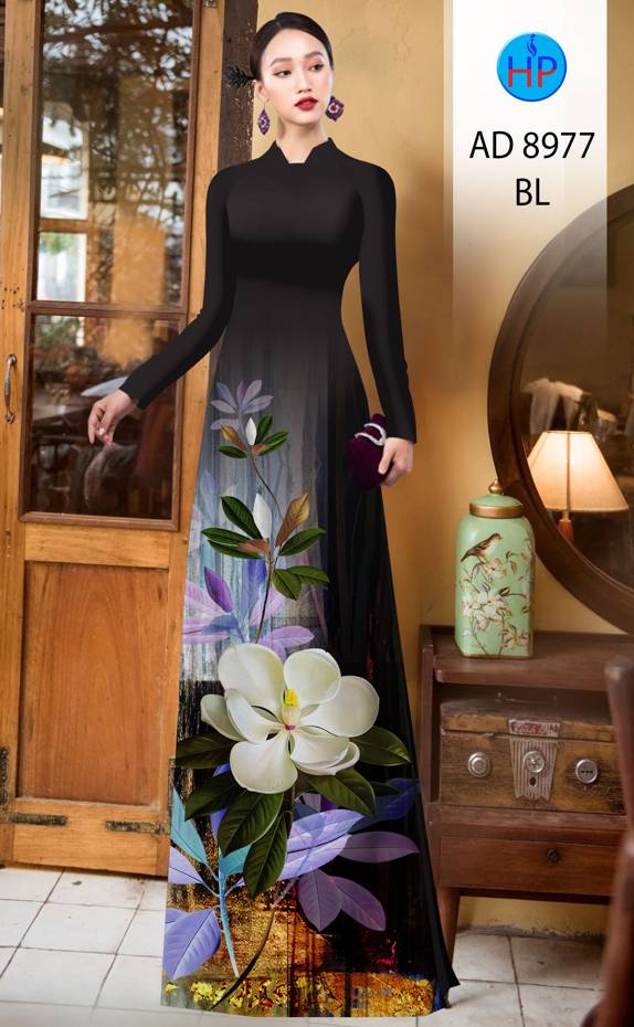 Vải Áo Dài Hoa In 3D Độc Đáo AD 8977 46 Vải Áo Dài Hoa In 3D Độc Đáo AD 8977