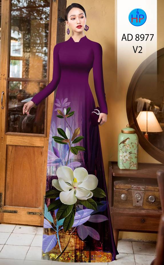 Vải Áo Dài Hoa In 3D Độc Đáo AD 8977 44 Vải Áo Dài Hoa In 3D Độc Đáo AD 8977