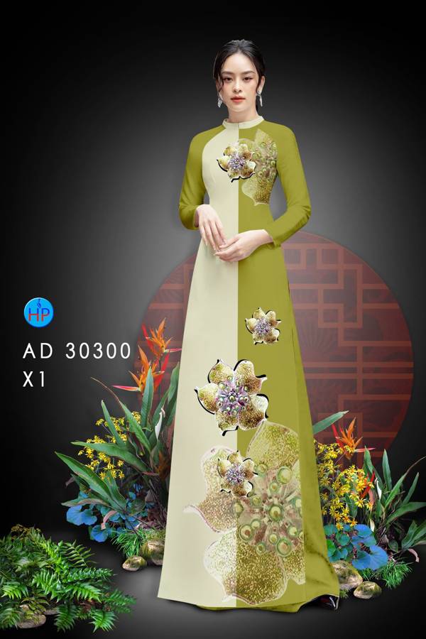 Vải Áo Dài Hoa In 3D Mới Ra AD 30300 55 Vải Áo Dài Hoa In 3D Mới Ra AD 30300