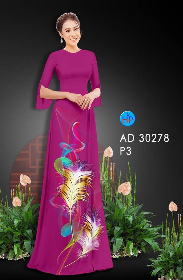 Vải Áo Dài Hoa In 3D Độc Đáo AD 30278 45 Vải Áo Dài Hoa In 3D Độc Đáo AD 30278