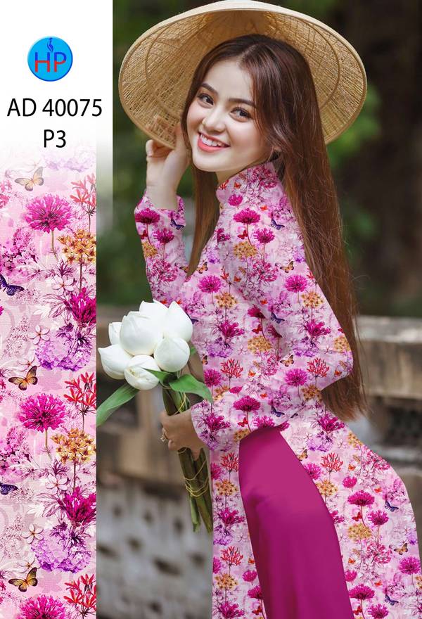 Vải Áo Dài Hoa Đều Mới Ra AD 40075