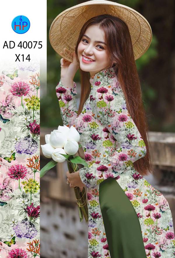 Vải Áo Dài Hoa Đều Mới Ra AD 40075