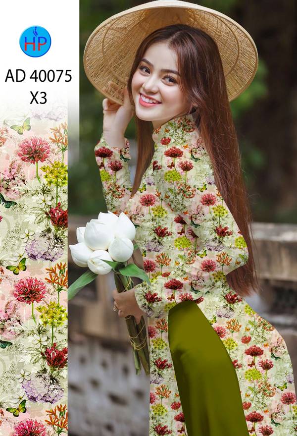 Vải Áo Dài Hoa Đều Mới Ra AD 40075