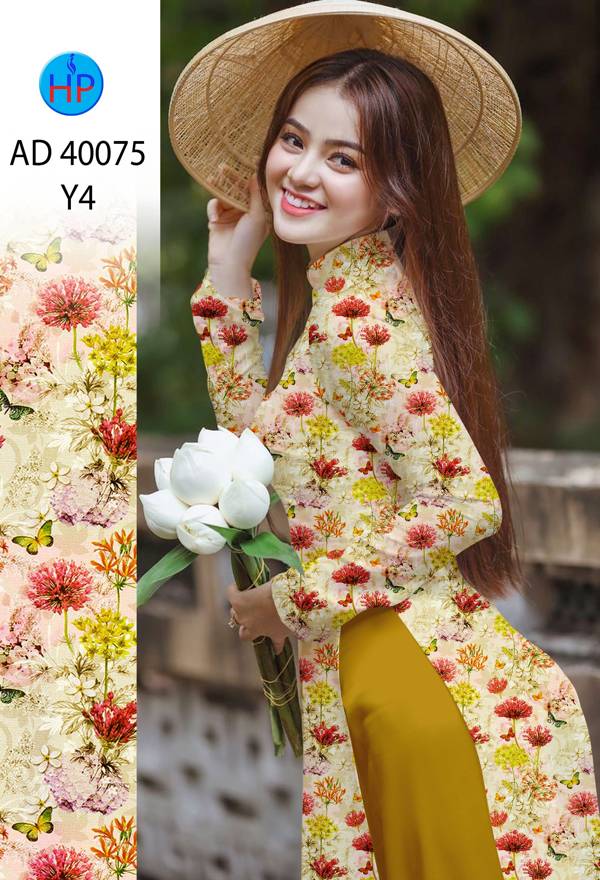 Vải Áo Dài Hoa Đều Mới Ra AD 40075