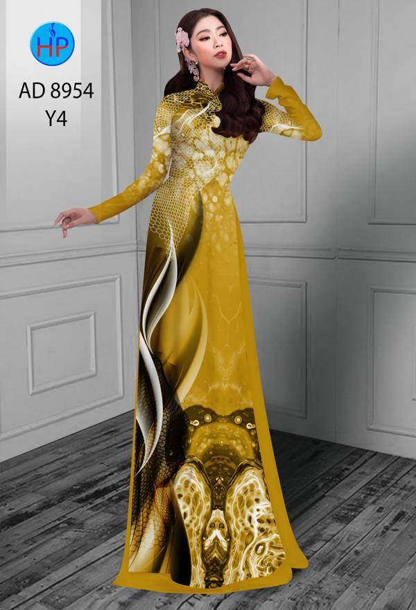 Vải Áo Dài Hoa In 3D Kiểu Mới AD 8954 40 Vải Áo Dài Hoa In 3D Kiểu Mới AD 8954