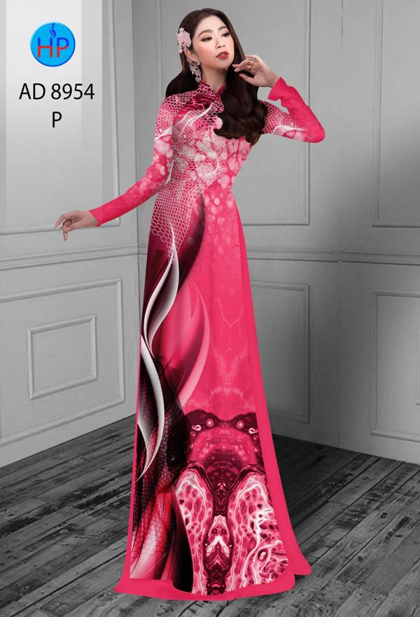 Vải Áo Dài Hoa In 3D Kiểu Mới AD 8954 43 Vải Áo Dài Hoa In 3D Kiểu Mới AD 8954