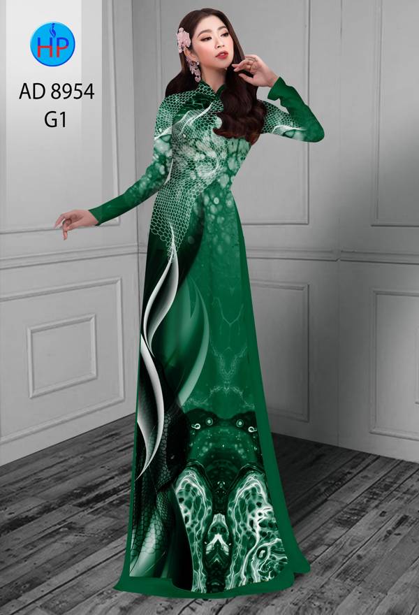 Vải Áo Dài Hoa In 3D Kiểu Mới AD 8954 47 Vải Áo Dài Hoa In 3D Kiểu Mới AD 8954