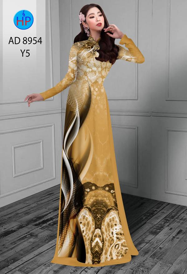 Vải Áo Dài Hoa In 3D Kiểu Mới AD 8954 52 Vải Áo Dài Hoa In 3D Kiểu Mới AD 8954