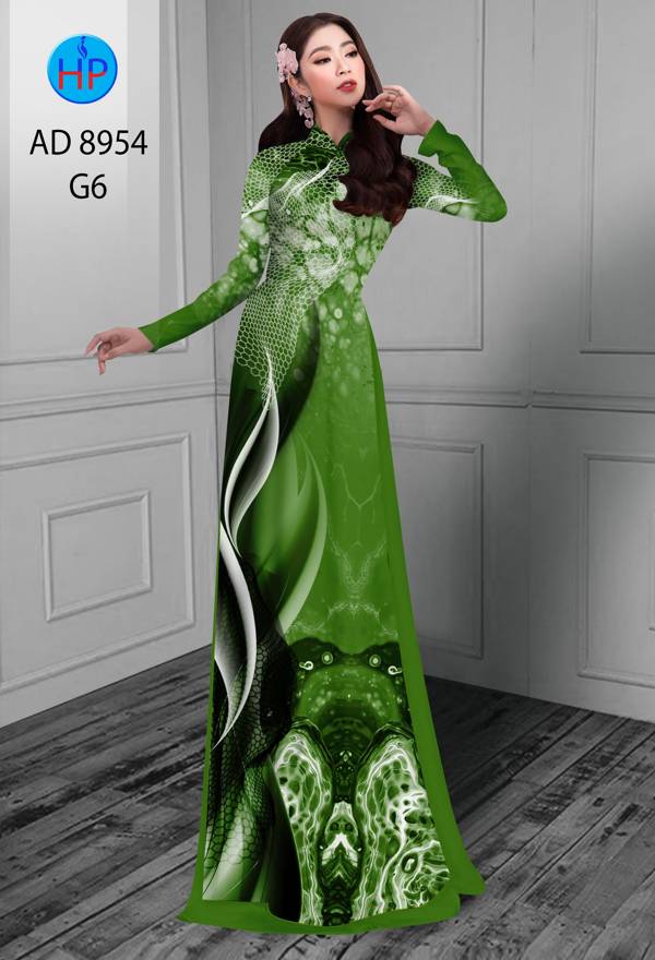 Vải Áo Dài Hoa In 3D Kiểu Mới AD 8954 50 Vải Áo Dài Hoa In 3D Kiểu Mới AD 8954