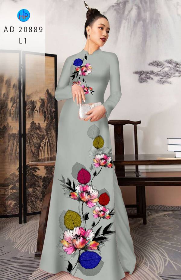 Vải Áo Dài Hoa In 3D Thiết Kế 2021 AD 20889 39 Vải Áo Dài Hoa In 3D Thiết Kế 2021 AD 20889