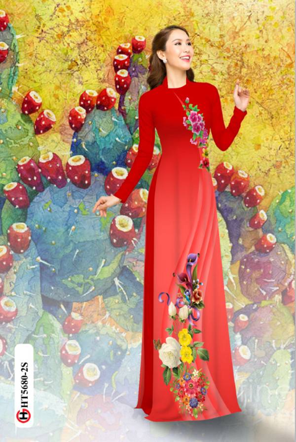 Vải Áo Dài Hoa In 3D Kiểu Mới AD HT5680 36 Vải Áo Dài Hoa In 3D Kiểu Mới AD HT5680