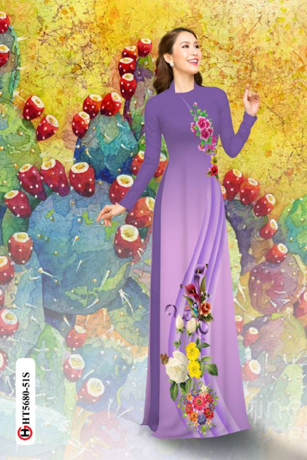 Vải Áo Dài Hoa In 3D Kiểu Mới AD HT5680 45 Vải Áo Dài Hoa In 3D Kiểu Mới AD HT5680