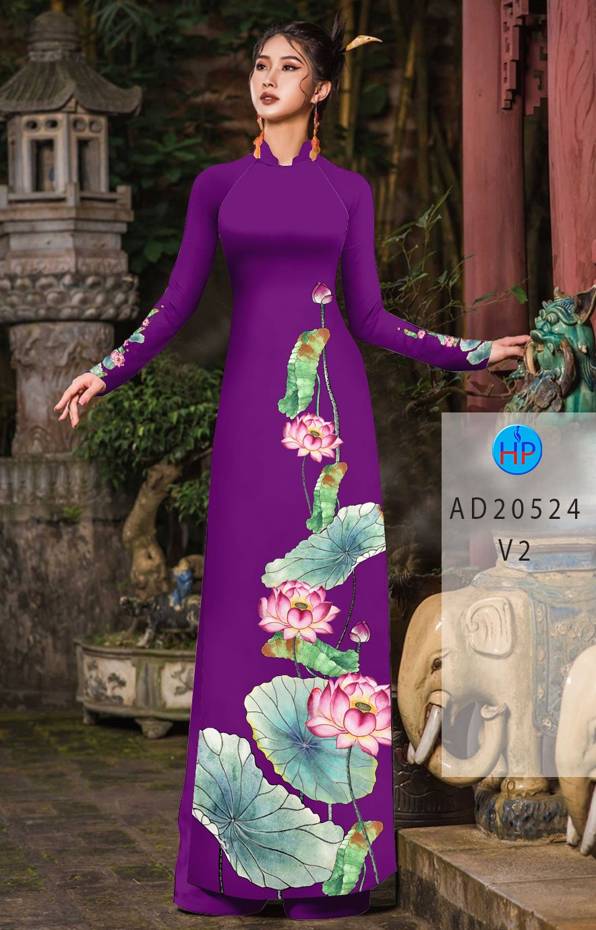Vải Áo Dài Hoa Sen Mới Ra AD 20524 41 Vải Áo Dài Hoa Sen Mới Ra AD 20524