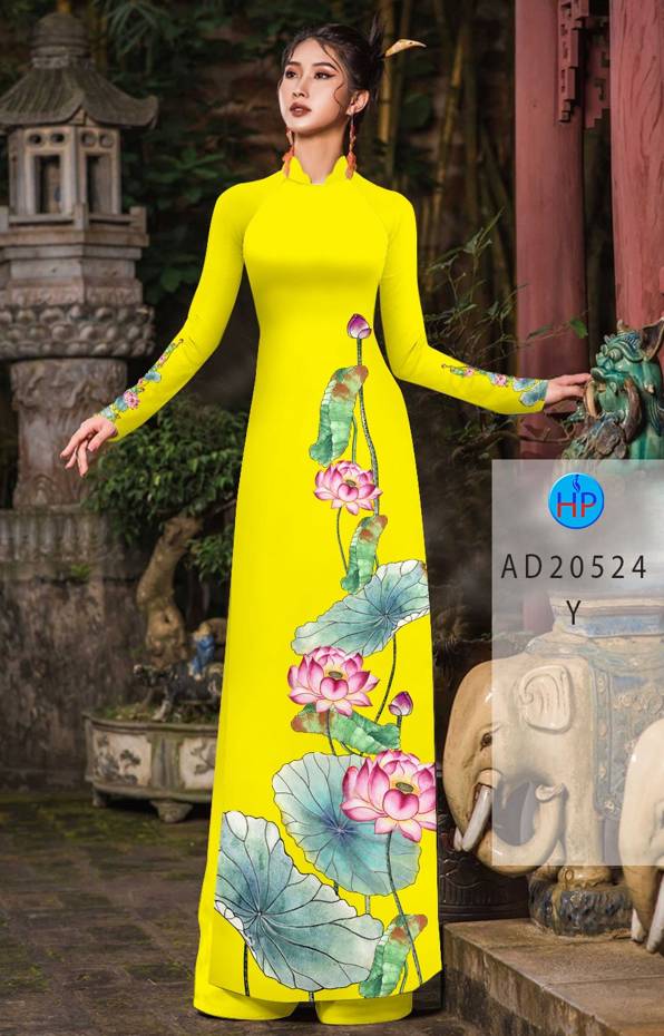 Vải Áo Dài Hoa Sen Mới Ra AD 20524 46 Vải Áo Dài Hoa Sen Mới Ra AD 20524
