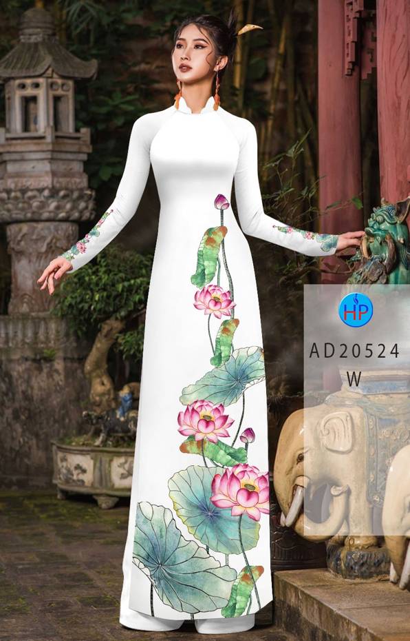 Vải Áo Dài Hoa Sen Mới Ra AD 20524 48 Vải Áo Dài Hoa Sen Mới Ra AD 20524