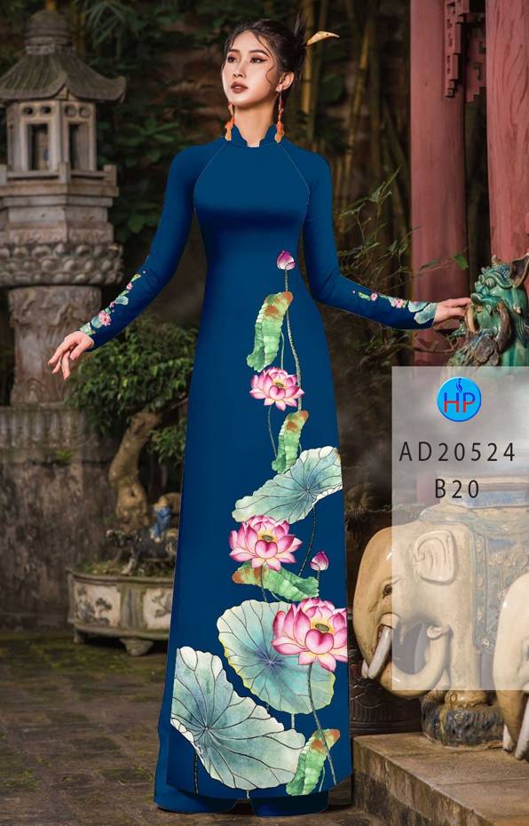 Vải Áo Dài Hoa Sen Mới Ra AD 20524 50 Vải Áo Dài Hoa Sen Mới Ra AD 20524