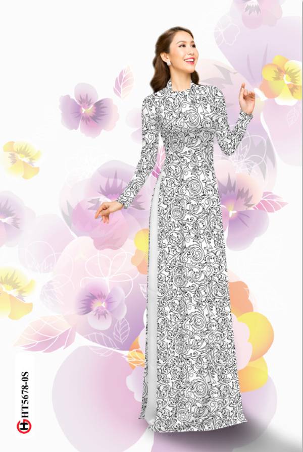 Vải Áo Dài Hoa Hồng Đều Thiết Kế 2021 AD HT5678