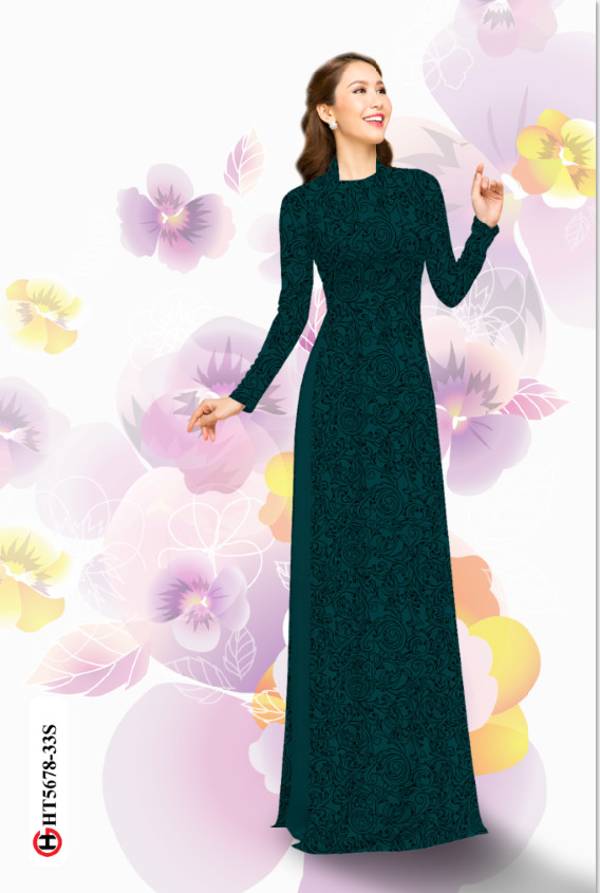Vải Áo Dài Hoa Hồng Đều Thiết Kế 2021 AD HT5678