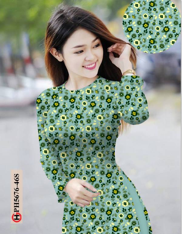 Vải Áo Dài Hoa Nhí Kiểu Mới AD PH5676