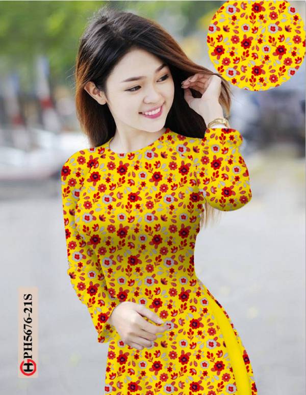 Vải Áo Dài Hoa Nhí Kiểu Mới AD PH5676