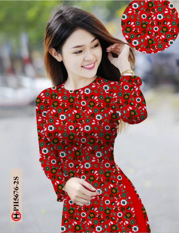 Vải Áo Dài Hoa Nhí Kiểu Mới AD PH5676