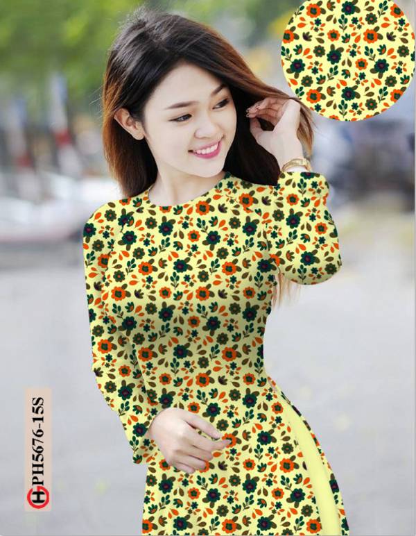 Vải Áo Dài Hoa Nhí Kiểu Mới AD PH5676