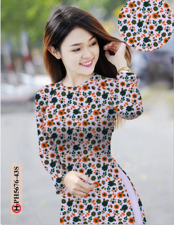 Vải Áo Dài Hoa Nhí Kiểu Mới AD PH5676