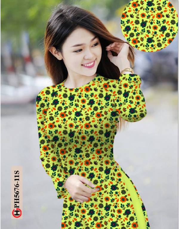 Vải Áo Dài Hoa Nhí Kiểu Mới AD PH5676