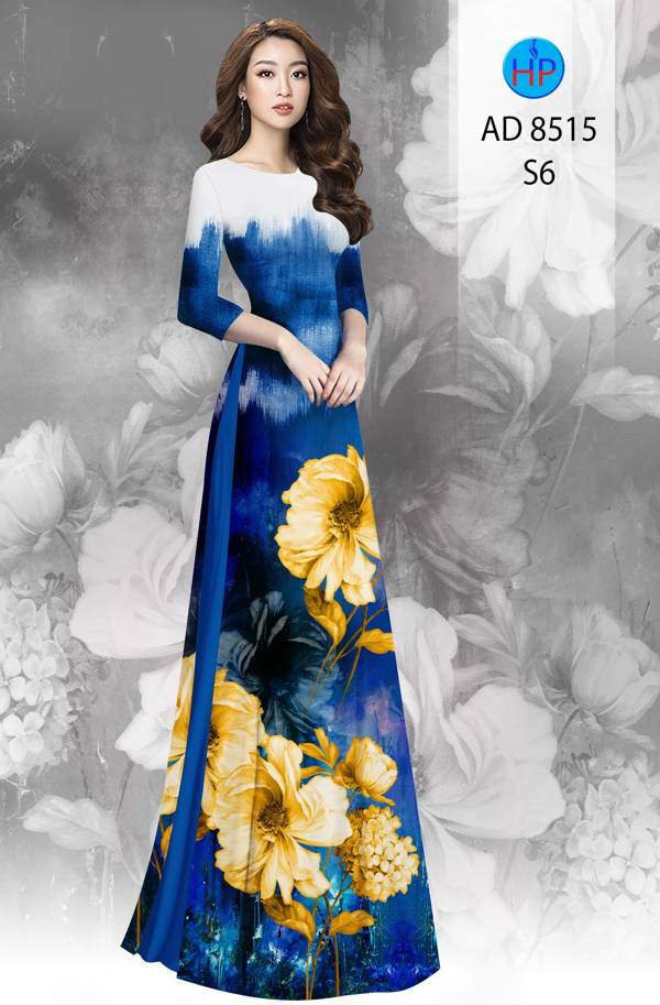 Vải Áo Dài Hoa In 3D Kiểu Mới AD 8515 42 Vải Áo Dài Hoa In 3D Kiểu Mới AD 8515
