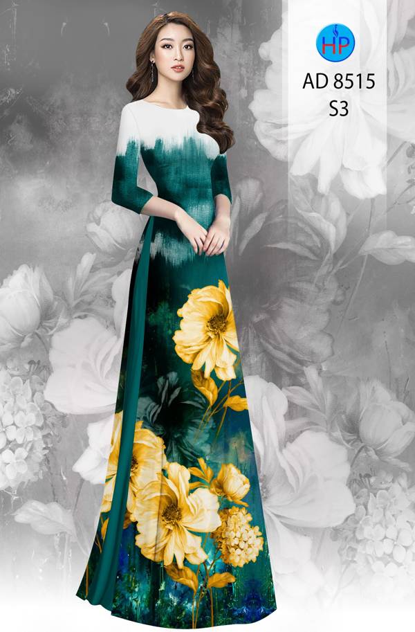 Vải Áo Dài Hoa In 3D Kiểu Mới AD 8515 46 Vải Áo Dài Hoa In 3D Kiểu Mới AD 8515