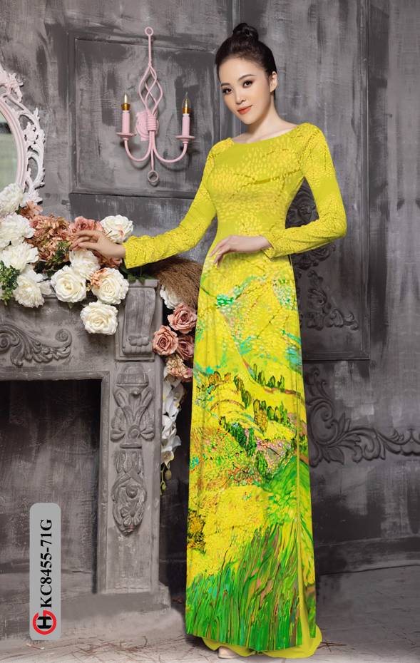 Vải Áo Dài Phong Cảnh Mới Ra AD KC8455