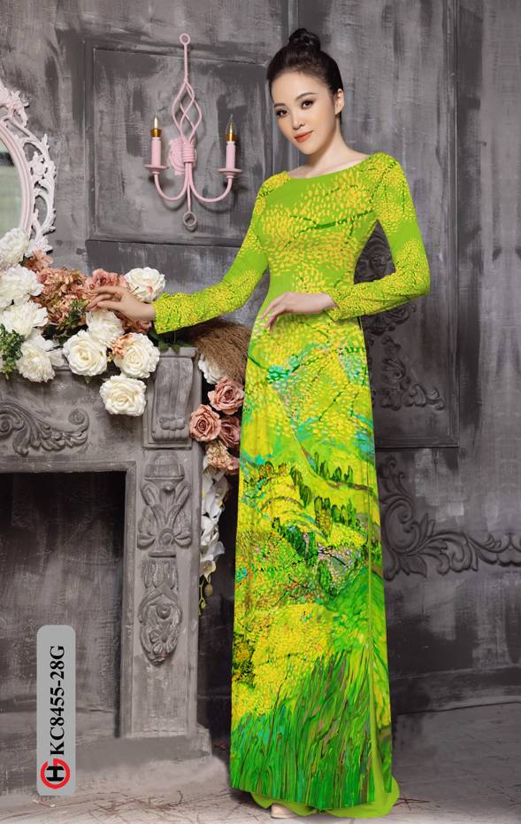 Vải Áo Dài Phong Cảnh Mới Ra AD KC8455