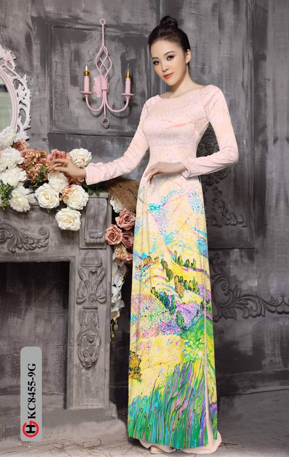 Vải Áo Dài Phong Cảnh Mới Ra AD KC8455