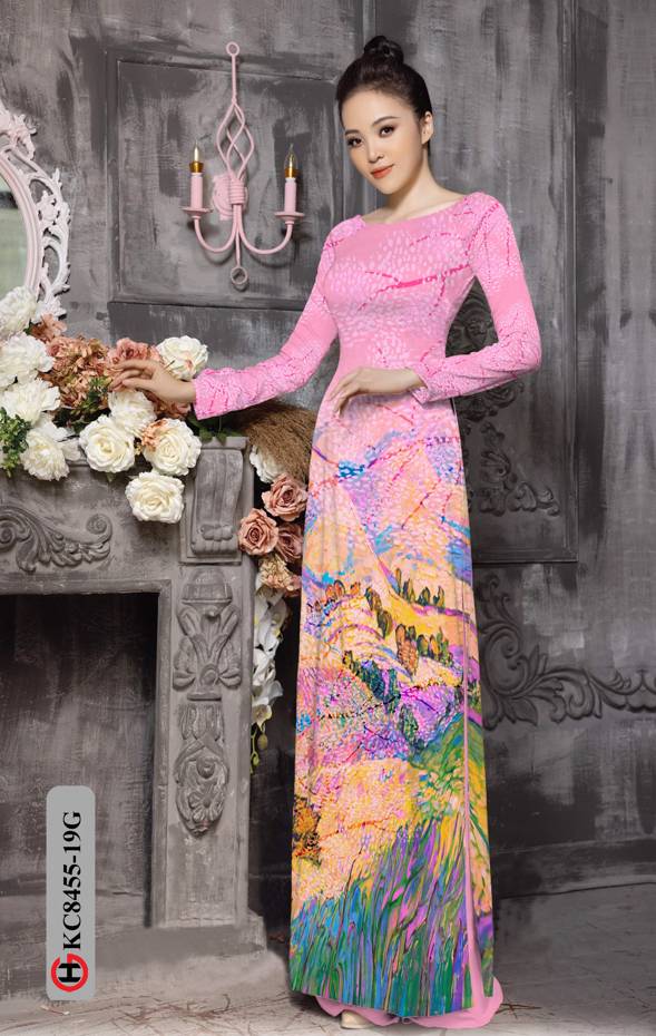 Vải Áo Dài Phong Cảnh Mới Ra AD KC8455