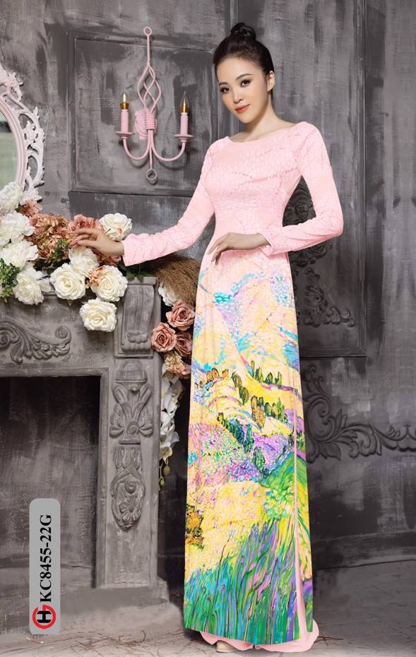 Vải Áo Dài Phong Cảnh Mới Ra AD KC8455