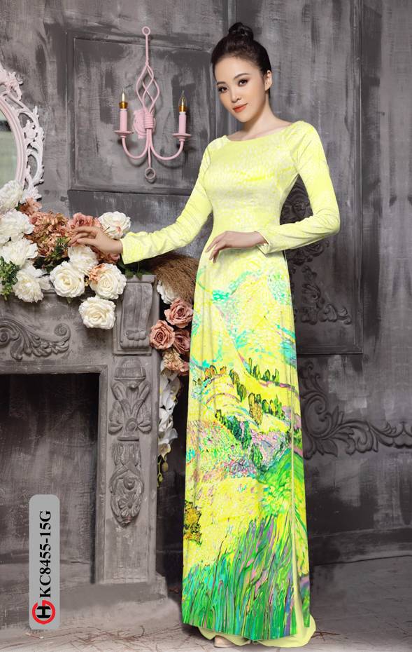 Vải Áo Dài Phong Cảnh Mới Ra AD KC8455