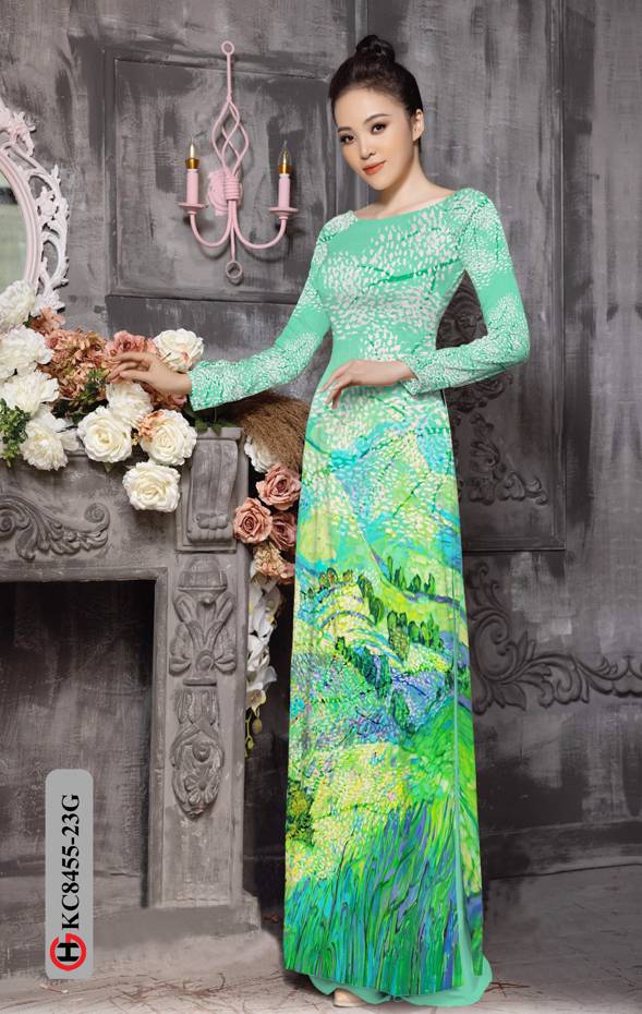 Vải Áo Dài Phong Cảnh Mới Ra AD KC8455