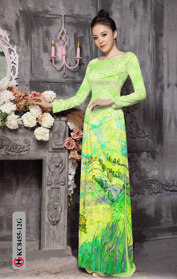 Vải Áo Dài Phong Cảnh Mới Ra AD KC8455