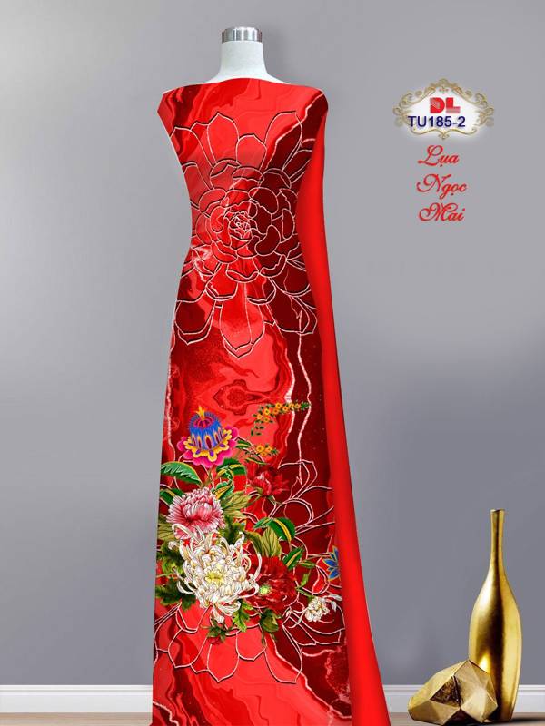 Vải Áo Dài Hoa Cúc Vừa Ra  AD TU185