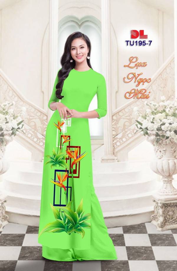 Vải Áo Dài Hoa Thiên Điểu Độc Đáo AD TU195