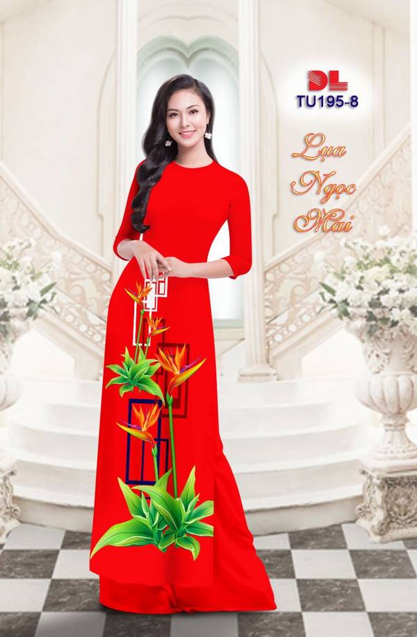 Vải Áo Dài Hoa Thiên Điểu Độc Đáo AD TU195