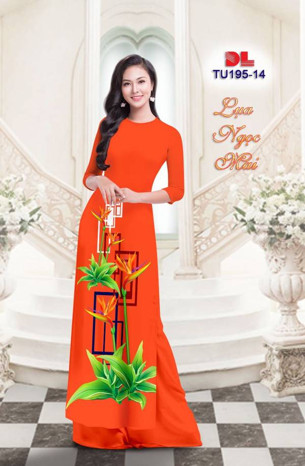 Vải Áo Dài Hoa Thiên Điểu Độc Đáo AD TU195