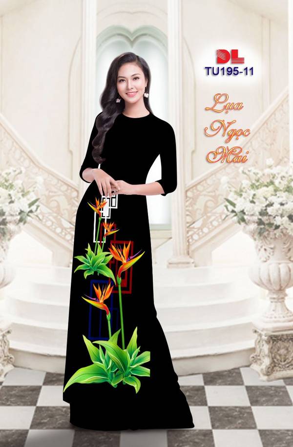 Vải Áo Dài Hoa Thiên Điểu Độc Đáo AD TU195
